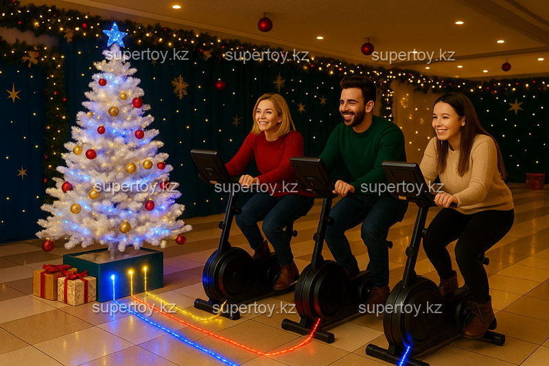 Вело ёлка: раз, два, три! Елочка, гори!